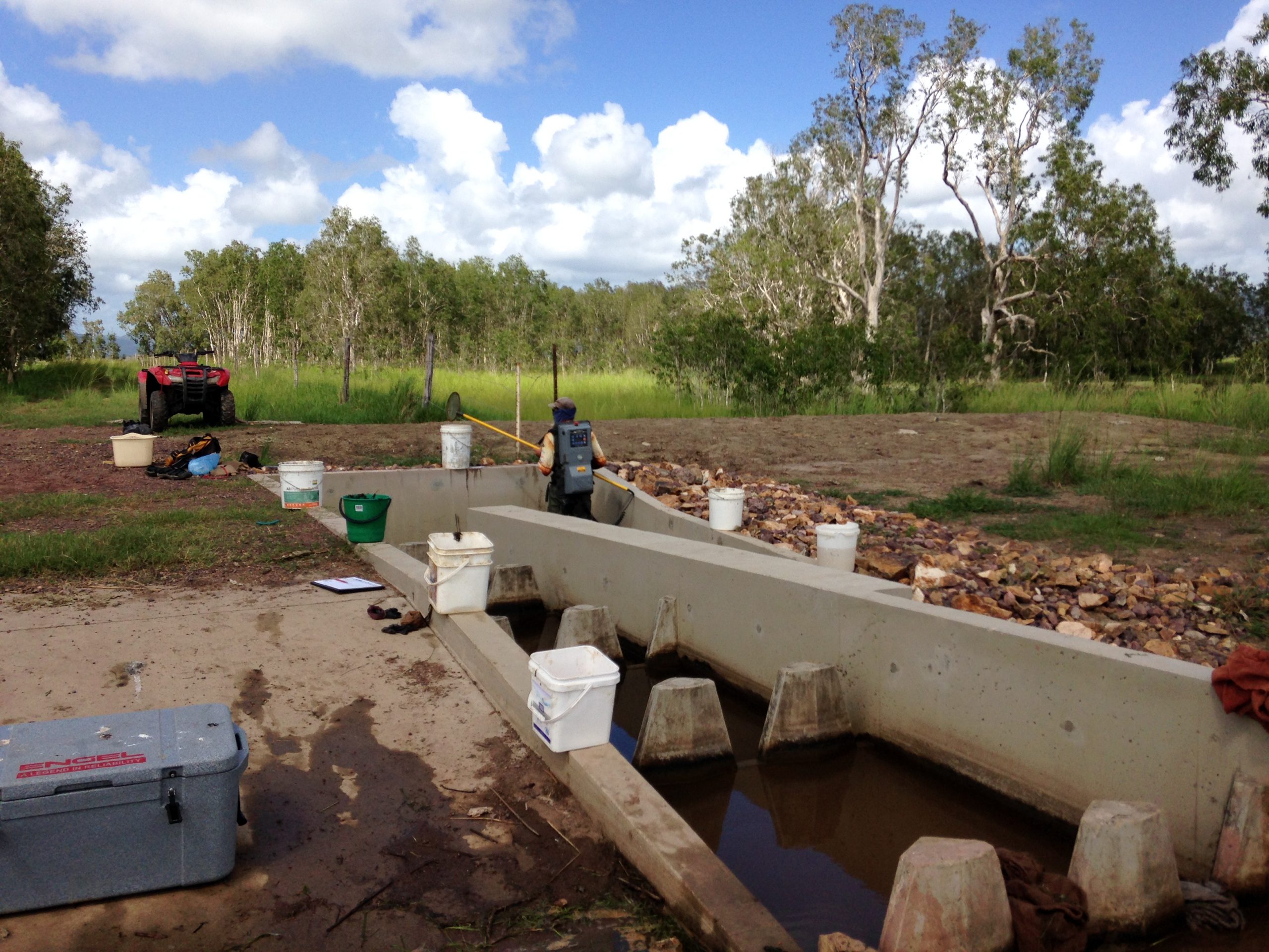 Concrete cone fishway Boundary Creek.