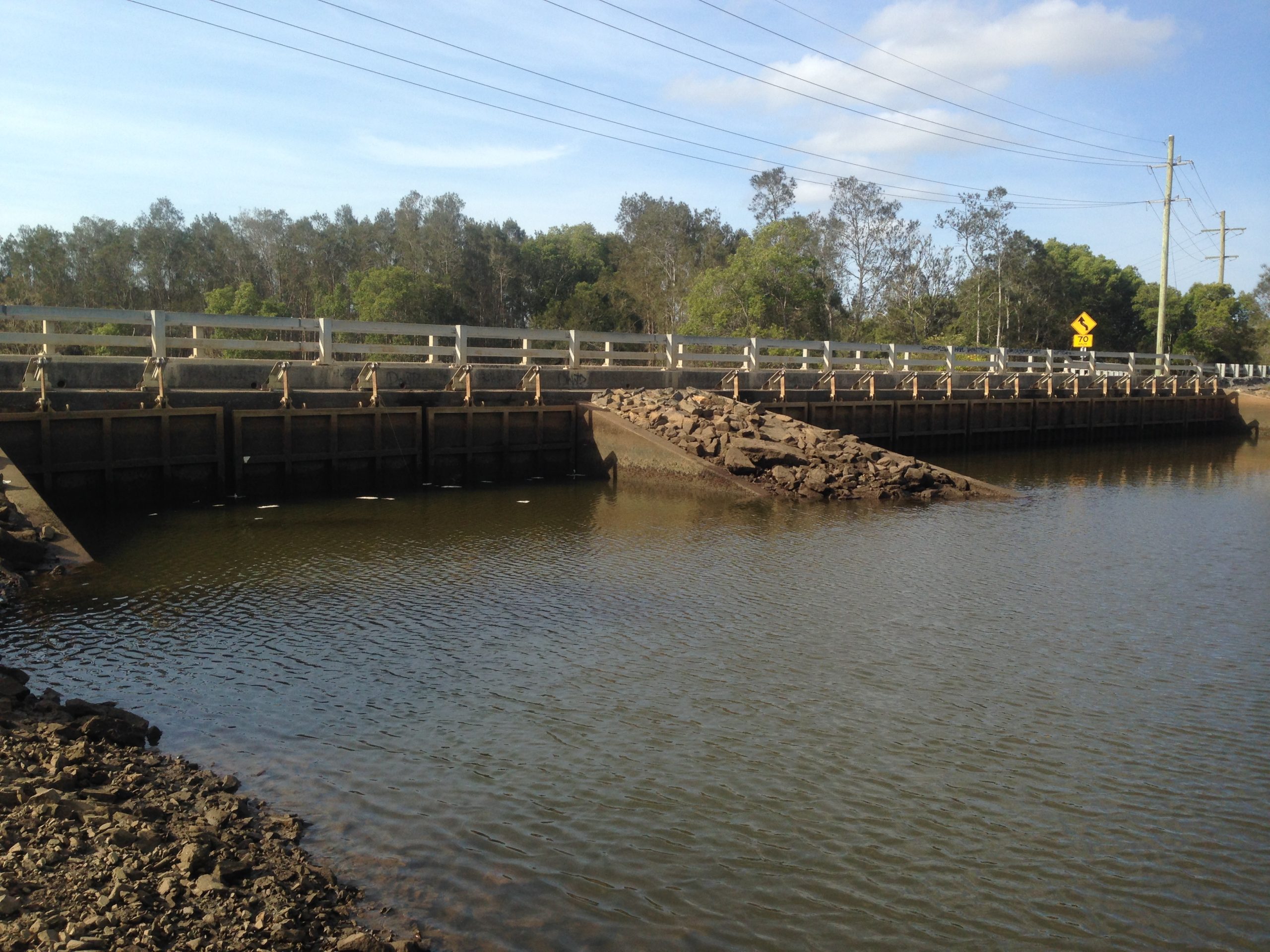 Fish barrier Pimpama River.