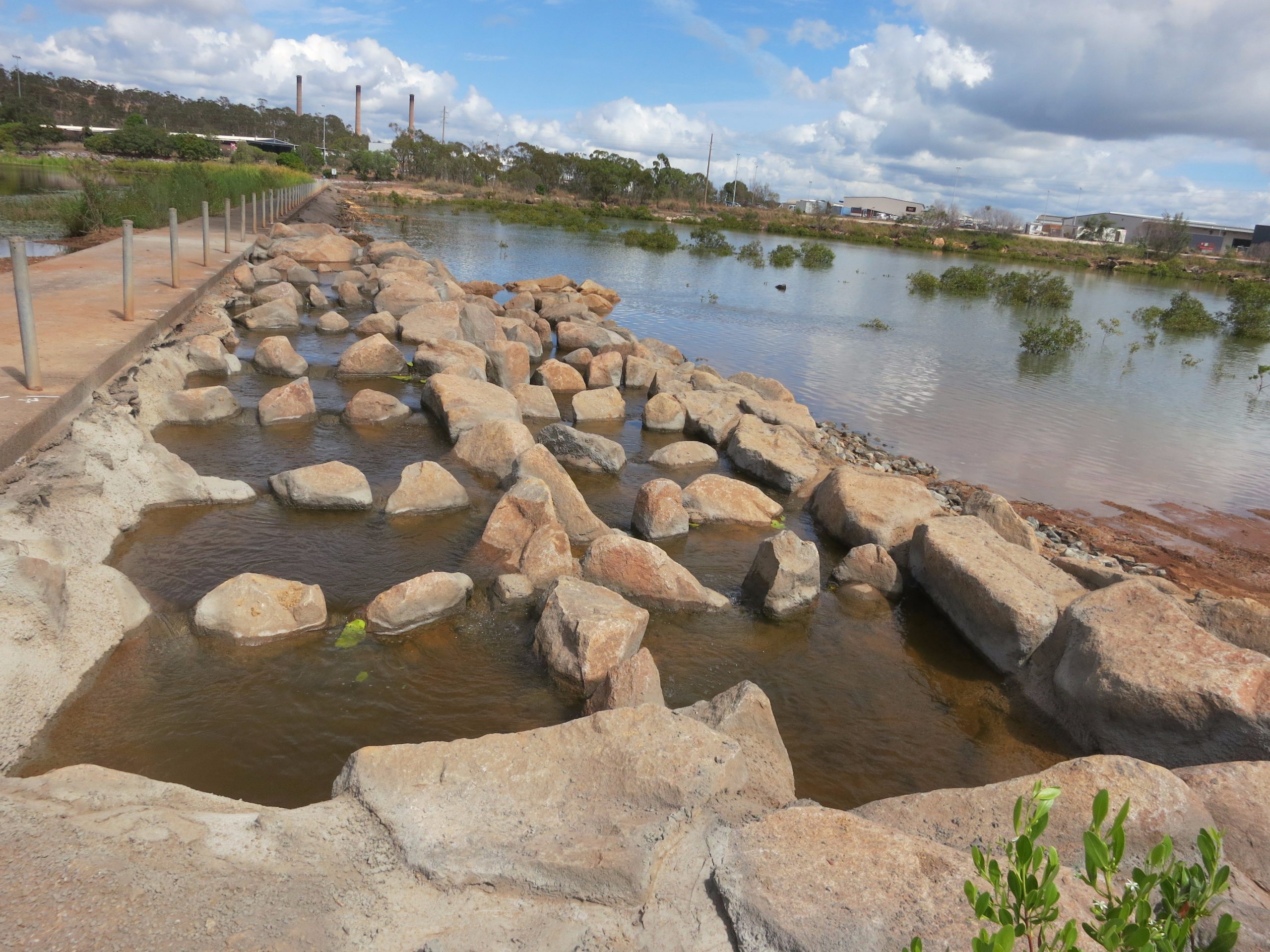 Rock ramp Lake Callemonday.
