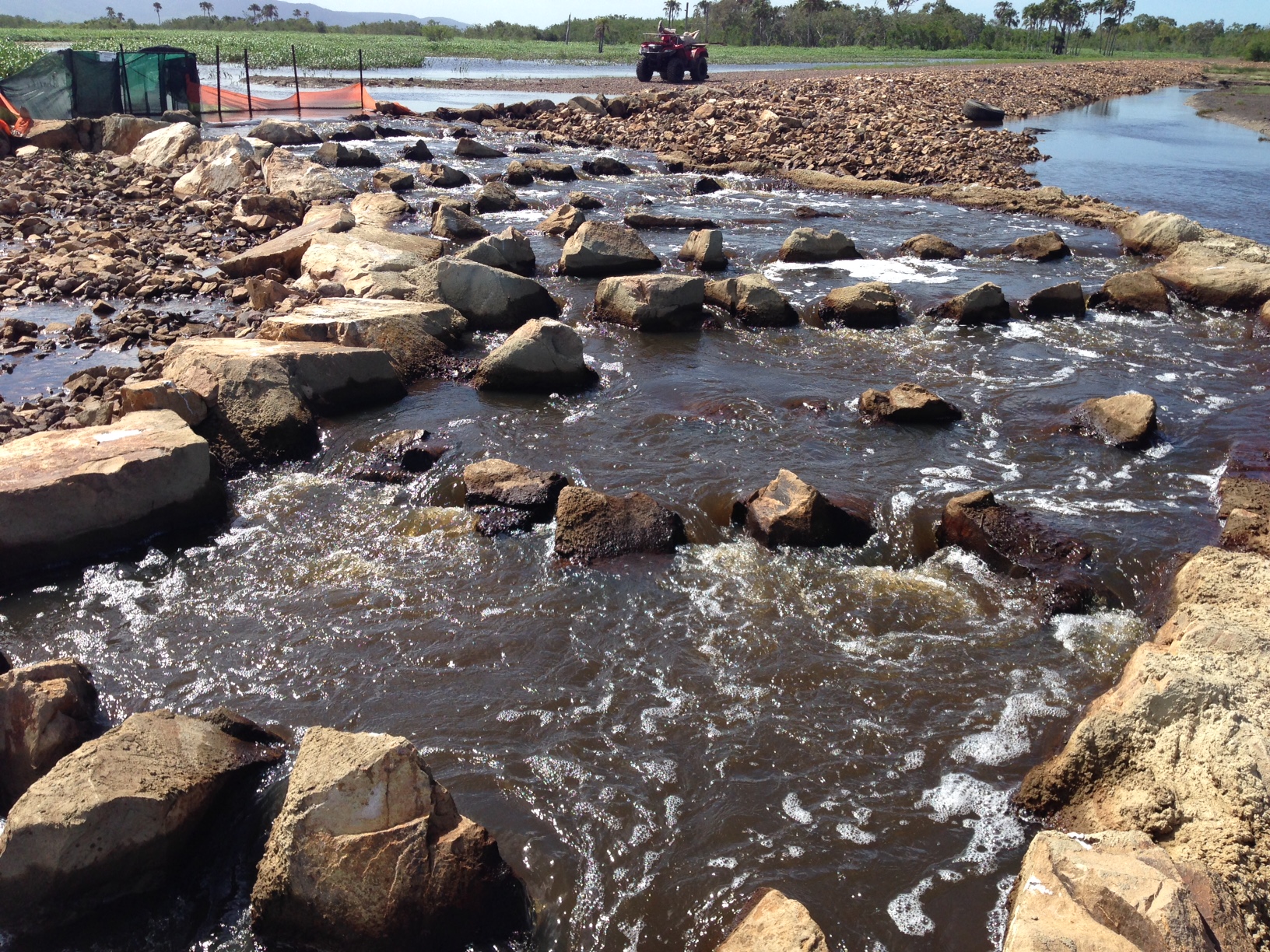 Rock ramp fishway.
