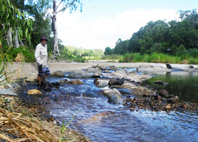 CS Environmental team member at the Forbes Road causeway.