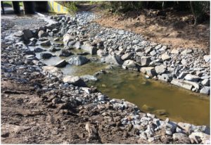 Slacks Creek 17 ridge nature-like rock ramp fishway