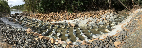 Bakers Creek treatment train fishladder in Queensland.