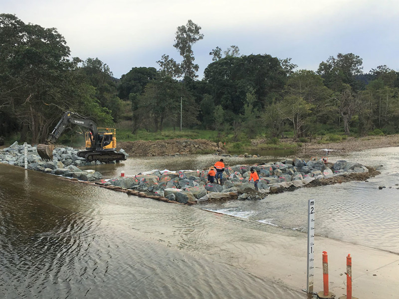 Fishway completed and being prepared for concreting