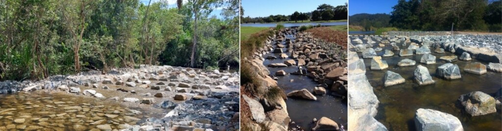 rock ramp fishways or rock fish ladders designed and constructed by CS Environmental in Queensland, Wet tropics