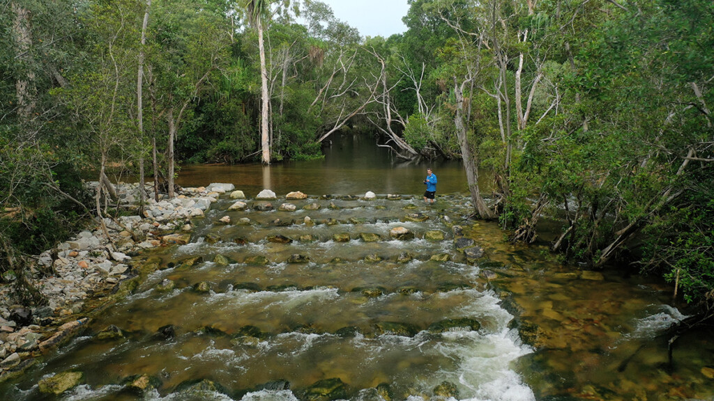 Five Mile Creek Fishladder Post Construction and Flowing